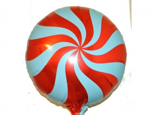 №11346 fed_ Фольга круг спираль красная 45х45см