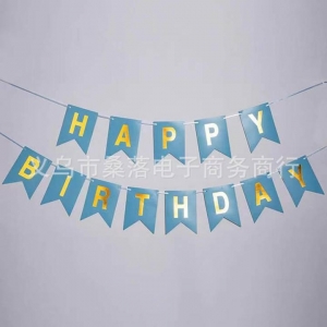 №30093 Напис Happy Birthday блакитн.папір