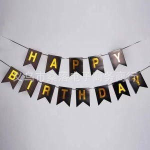 №30095 fed_Напис Happy Birthday чорний папір