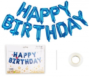 №30099 fed_Синій Happy Birthday 13літер 40см