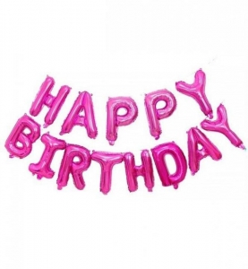 №30106 fed_Малиновий Happy Birthday 13літер 40см