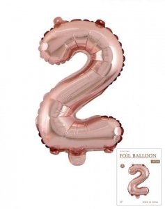 №30158 fed_Цифра 2 розове золото 80см Jason Balloons