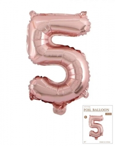 №30161 fed_Цифра 5 розове золото 80см Jason Balloons