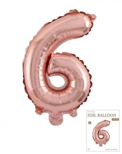 №30162 fed_Цифра 6 розове золото 80см Jason Balloons