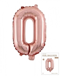 №30166 fed_Цифра 0 розове золото 80см Jason Balloons