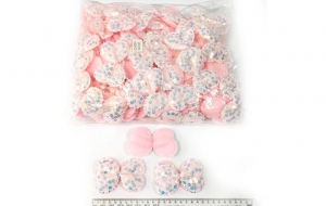 №3631 Патч бантик св.рожев.10шт 9см