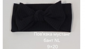 №4609 Повязка мустанг бант NL чорна 20х9см